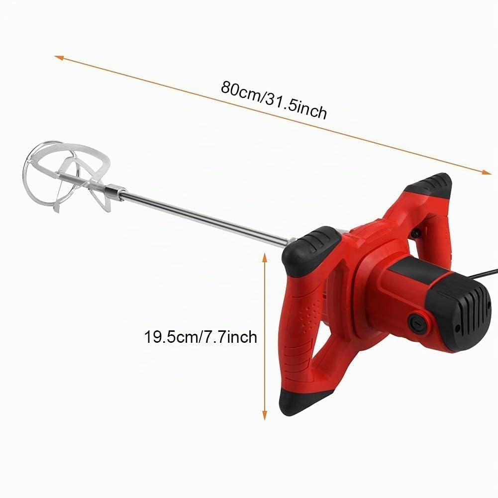 Miscelatore per Malta, 1500w Miscelatore Professionale Impugnatura con 6 Modalità di Velocità, Miscelatore Intonaco per Colla, Cemento e Malta, Pittura, 80 x 20 cm
