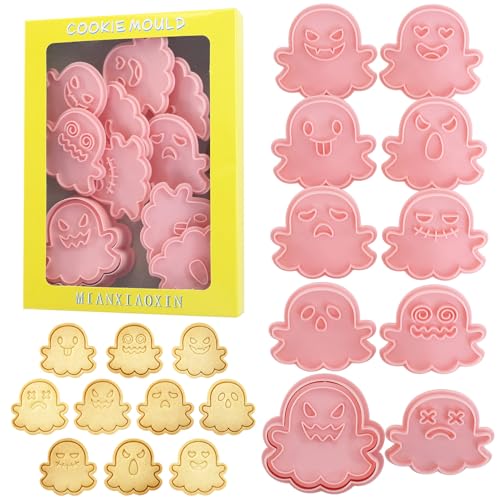 10Pcs Halloween Ghost Cookie Cutters 3D Cute Spooky Ghost Baking Tools
