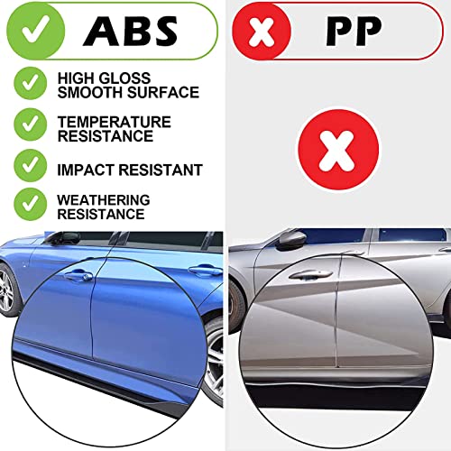 Asixxsix Auto Seitenschweller, 2.2m Universal Schwarz Seitenschweller ABS Schutz Erweiterung Rocker Splitter mit 6 Seitenschweller und 26 Befestigungsschrauben