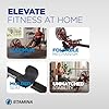 Stamina X Air Rower - Rower Machine with Smart Workout App - Rowing Machine with Air Resistance for Home Gym Fitness - Up to 250 lbs Weight Capacity - Black/Red