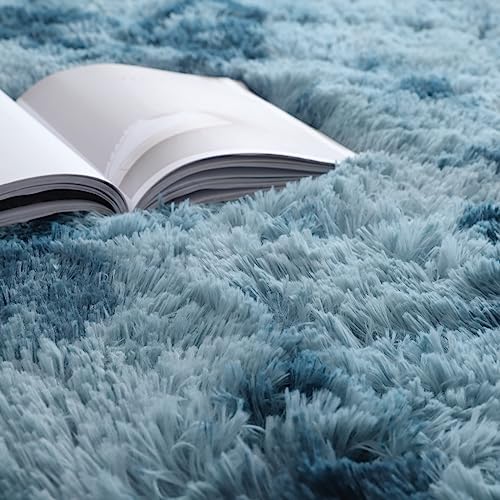 Area Rug Super Soft Indoor Modern Shag Luffy Living Room Carpets for Children Bedroom Living Room Home Decor Nursery Rug (2.6X5.2 Feet, Dark Blue) 2 51O2qiSAXSL. AC