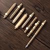 Brass Fountain Pen (85mm) Short Paragraph Pocket Mini Travel Pen Iridium Fine Nib Fountain Pen with 20 Pcs Black Ink Cartridges, Vertical Line