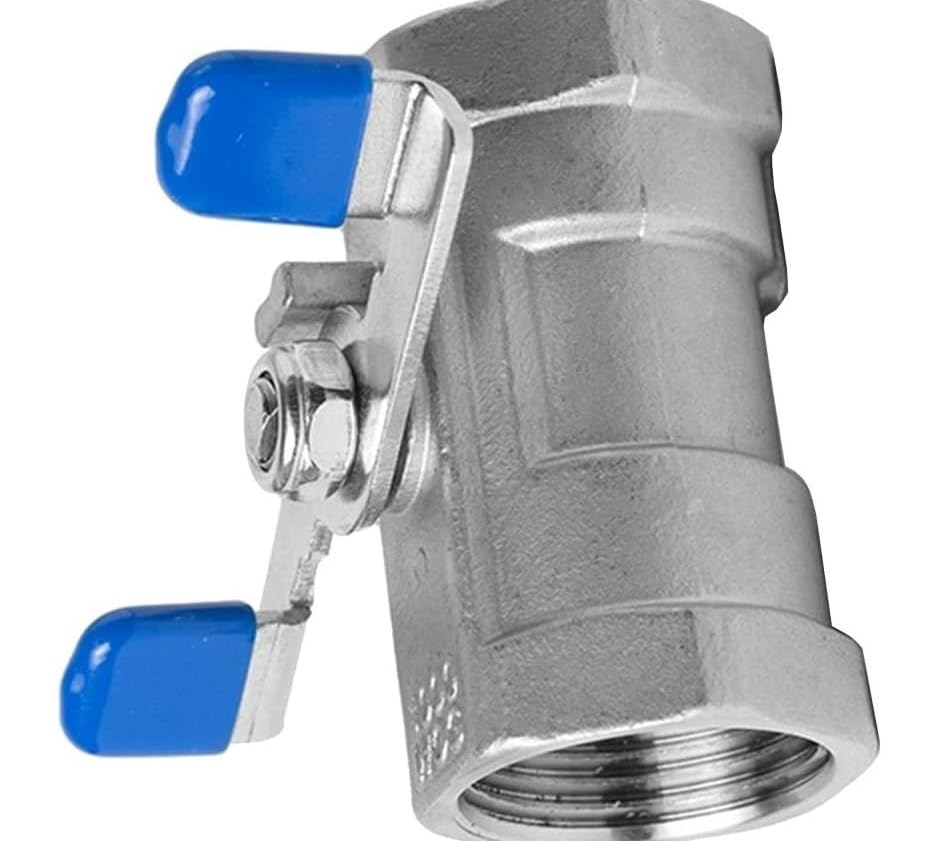 Robinet à boisseau sphérique en inox 304 haute résistance avec poignée gainée 1/4 pouce