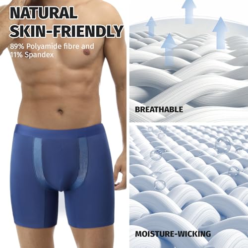 Men’s Boxer Briefs Men’s Underwear Underpants Seamless Cool Ultra-thin Soft Plus Size 4 Packs2