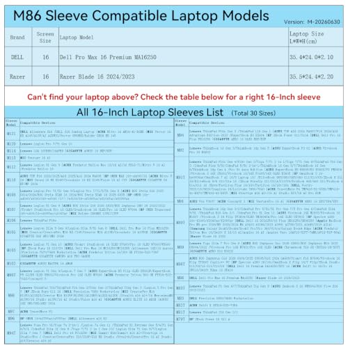 Image of Smatree M86G Hard Protective 16inch Laptop Sleeve Case for DELL /Razer /Apple | Compatible for DELL Pro Max 16 Premium MA16250, for Razer Blade 16 2024 /2023,for Apple MacBook Pro 16 M5 2026,Green (X8285G)