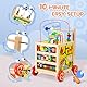 Fdlscpem Lauflernwagen aus Holz - Höhenverstellbare Lauflernhilfe mit Puzzle, und Zahlen - Pädagogisches Babyspielzeug, Premium Qualität Laufwagen für Kleinkind, Holzspielzeug für Kinder ab 1 Jahr