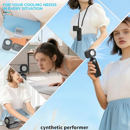 Portable Handheld Fan with Cooling Plate, 5000mAh Rechargeable Personal Fan, USB-C Mini Fan with 5 Speeds, Compact Travel Fan for Camping, Cruise, Beach, Theme Parks, Outdoor Events and Office (black) - image 7