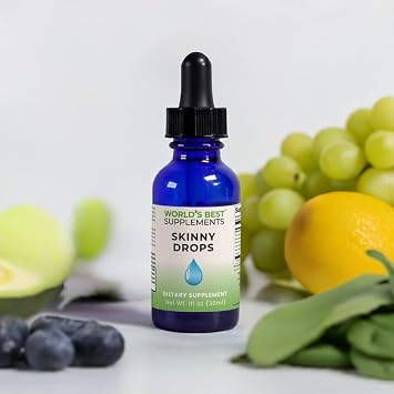 World's Best Supplements Skinny Drops, 1 fl oz, Dietary Supplement with African Mango Complex, 30 Servings - Made in The USA