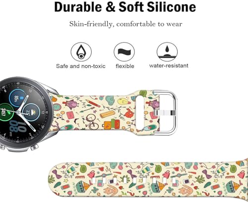 Sjiangqiao Pattern Printed Bands Compatible with Samsung Galaxy Watch 46mm/Watch 3 45mm/Gear S3 Frontier/Classic/Pebble Time/V Silicone 22mm Band Strap for Men Women. (Cartoon Grocery Store) by Sjiangqiao - Image 3