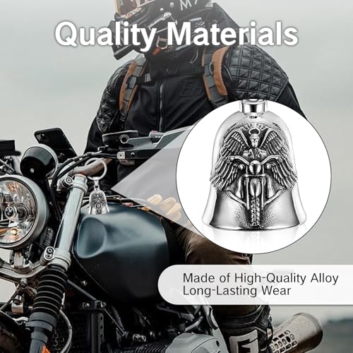 Image of NIIIYTYB Motorcycle Angel Bell for Riders Guardian Bell for Bikers Men's Good Luck Charm Keychain Accessory for Motorcycles Campana de la Suerte for Men Protective Biker Bells