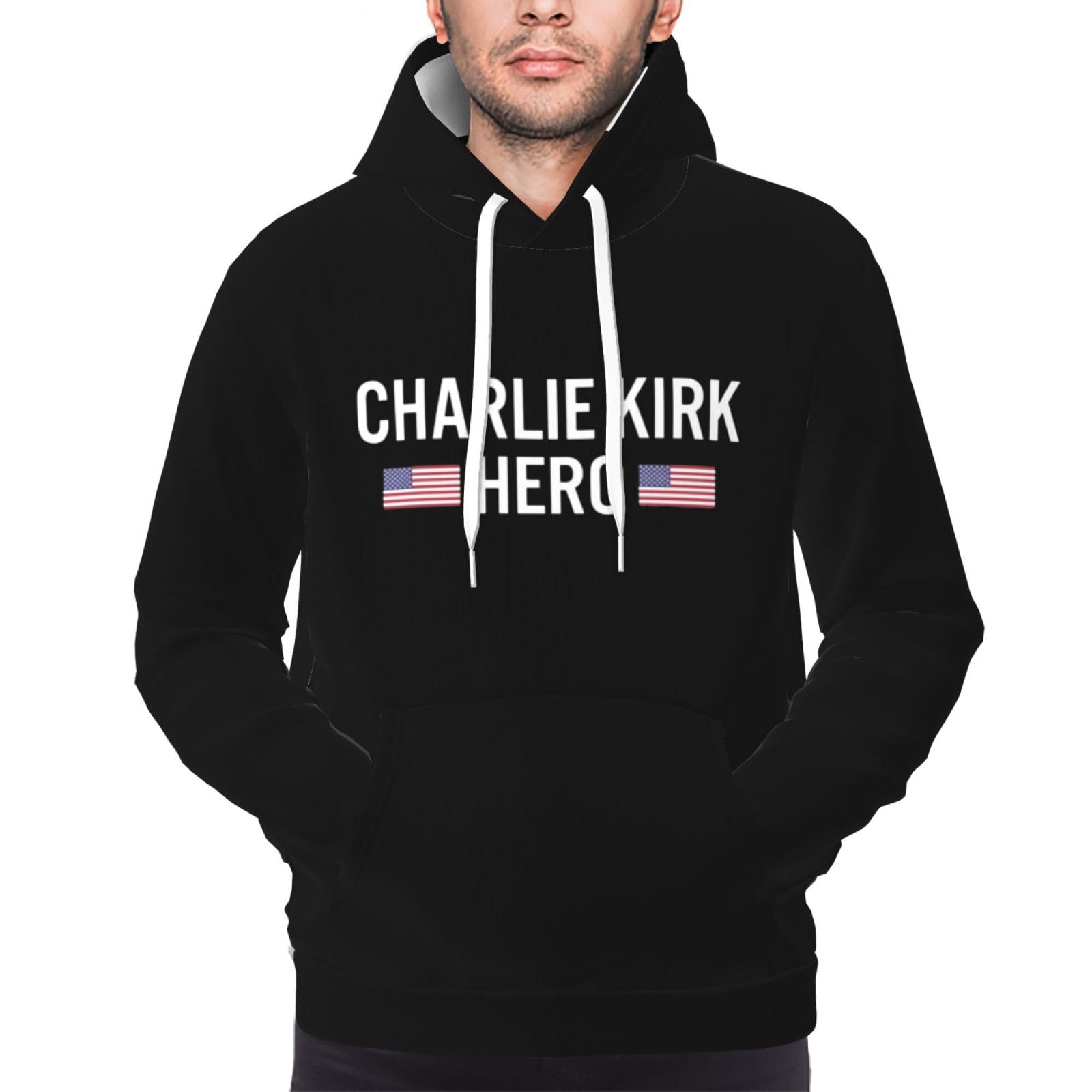 peiyeety RIP Charlie Kirk Hoodie Hero Charlie Kirk Men's Sweatshirt L Black