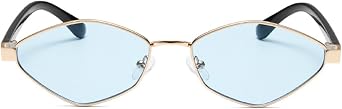 Fashion Irregular Polygon Cat Eye Sunglasses Women Retro Clear Ocean Lens Shades UV400 Trending Men Small Sun Glasses