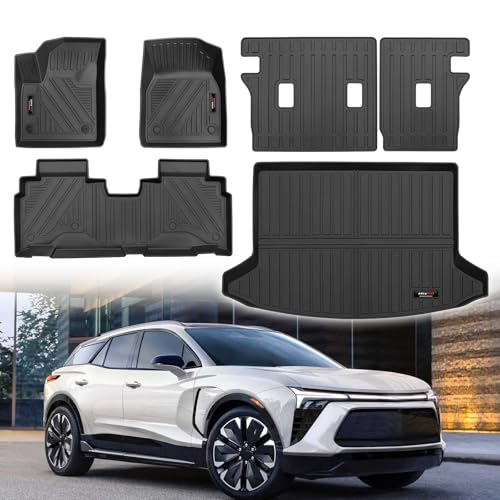 for 2024 2025 2026 Honda Prologue/Chevy Blazer EV (Not Blazer) Floor Mats Trunk Cargo Mat and Backrest Mats All Weather TPE for Honda Prologue Chevy Blazer EV Accessories (Full Set)