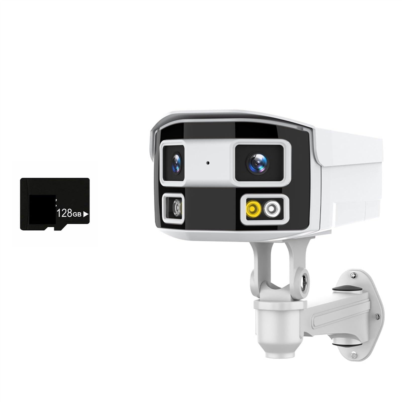 CVFRDD 8MP 180° Dual Lens IP Camera 2K 4MP POE Panoramic Security Camera 4K Human Detection Bullet Camera Outdoor Surveillance NVR(4MP POE With 128G)
