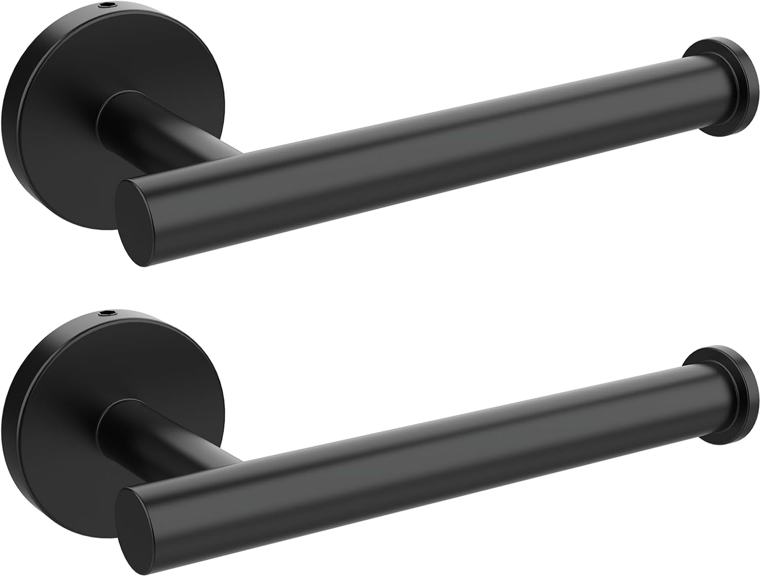 SetSail Toilet Paper Holder Wall Mount Screw-in 2 Packs Matte Black Bathroom Toilet Paper Roll Holders Stainless Steel Tissue Holder for Bathroom Hardware Accessories, Drilling-Hole