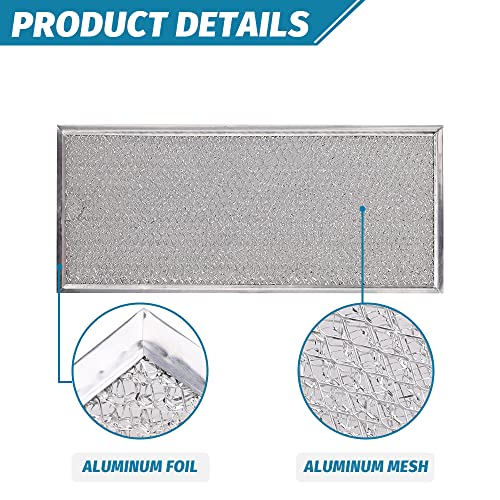 Konduone 2-Pack Of W10208631A Filter For Whirlpool Microwave Oven Grease Filter Approx. 13" X 6" -Replaces W10208631Rp Ap5617368 Ps3650910 Grease Filter Aluminum Mesh Microwave Range Hood Filter #TOP2