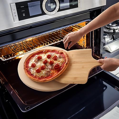 Culinary Couture Deluxe Kit 15\" Round Pizza Stone for Oven and Grill - Cordierite Pizza Stone for Bread, Calzone, Cookies - Oven and Grill Pizza Stone for Outdoor Grill, Stone Pizza Pan for Oven - Thumbnail 4
