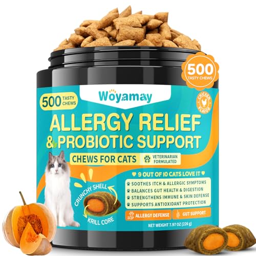 Woyamay Cat Allergy & Probiotic Chews 500 Treats Chicken Flavour
