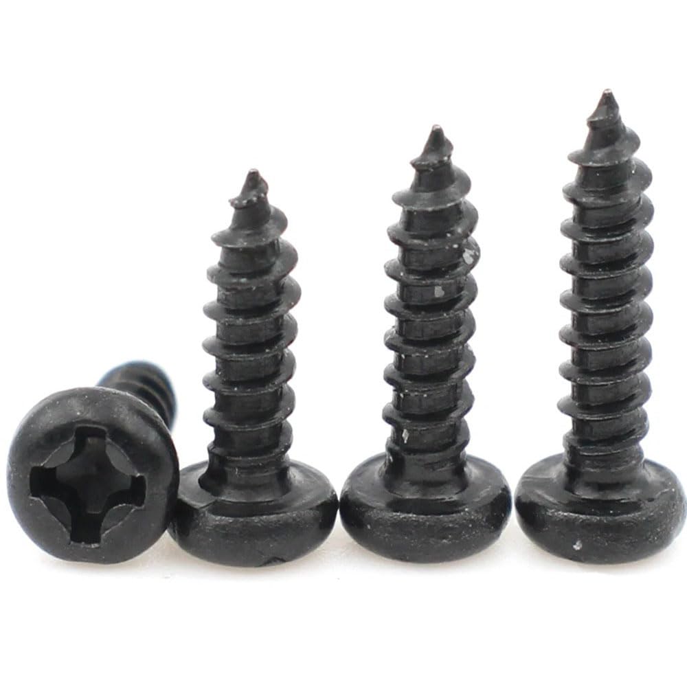 500 pieces per batch, cross-recessed self-tapping screws, M2, M2.6, black carbon steel