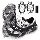 TOMSHOO Crampons Neige Chaussures, 24 Dents Antidérapant Crampons Neige et Glace, Traction Grips Crampon avec Chaîne pour Chaussures et Bottes, Sécurisés pour Randonnée, Pêche, Marche et Alpinisme
