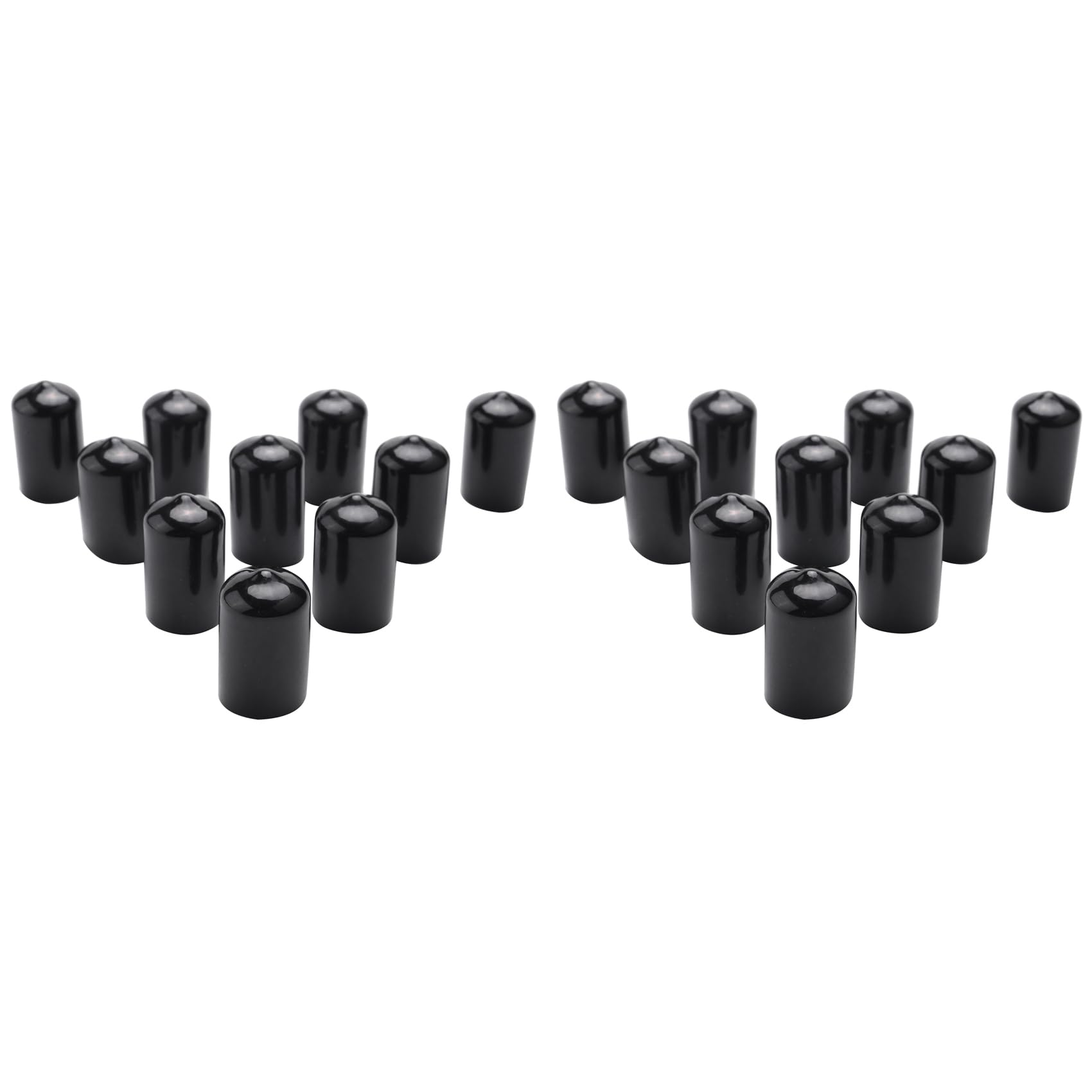 Jnchdghwa 20Pcs Rubber End Caps 16mm ID PVC Round Tube Bolt Cap Cover Thread Protectors Black