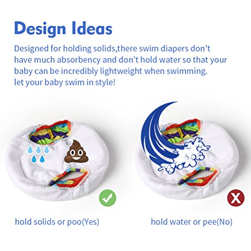 Freeswimmingbaby Reusable Absorbent Swim Diaper Washable Striped Swim Trunks For Baby Boys And Girls (L, White+Blue) #TOP3