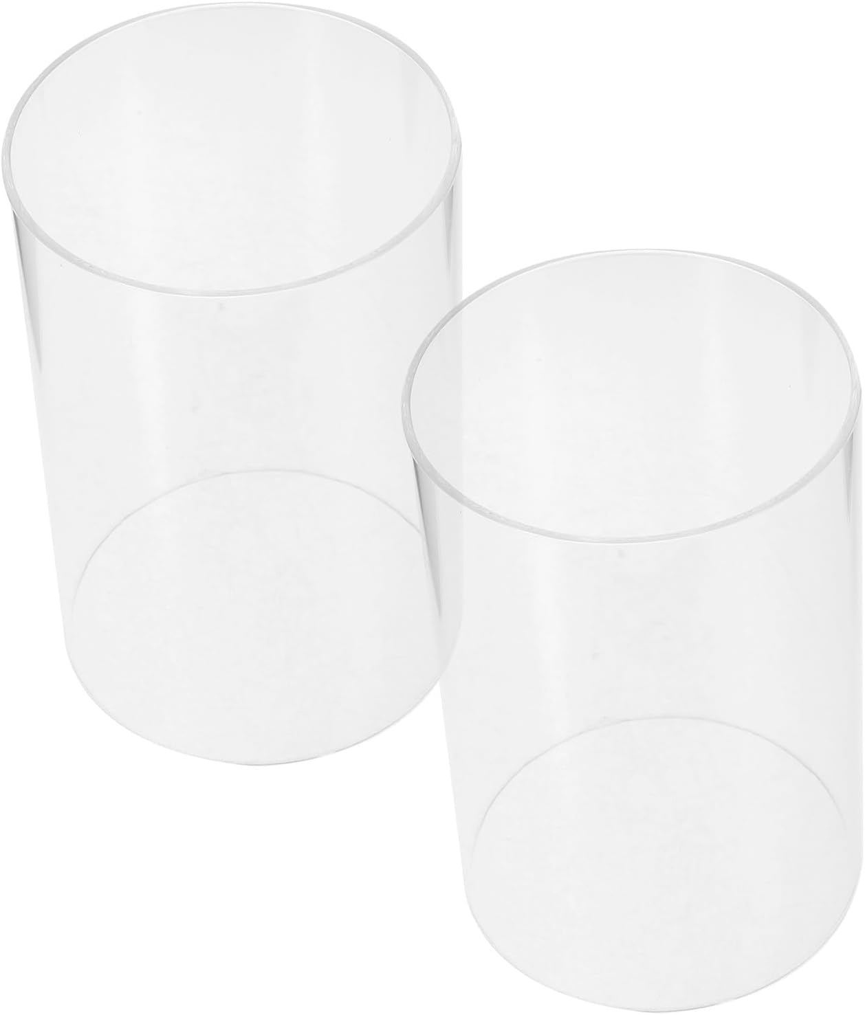 Amosfun 2pcs Glass Candle Shades Open-ended Candle Holders for Pillar Decorative Windproof Covers for Home Decor and Events
