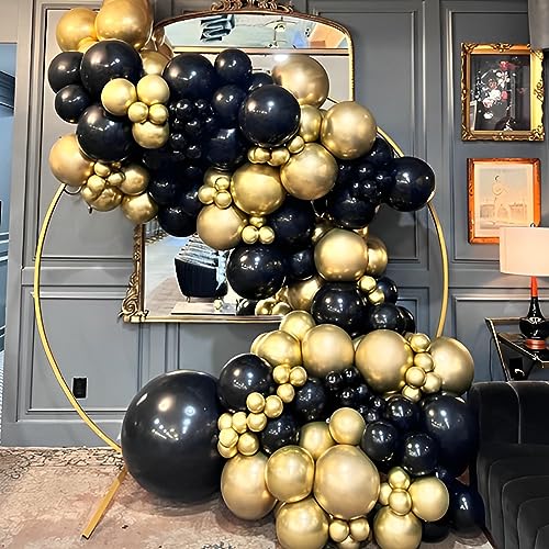 Image of Voircoloria 110pcs Black Balloons 12inch Matte Black Latex Party Balloons for Graduation, Wedding, Birthday, New Year, Baby Shower, Anniversary, Holiday Party Decorations
