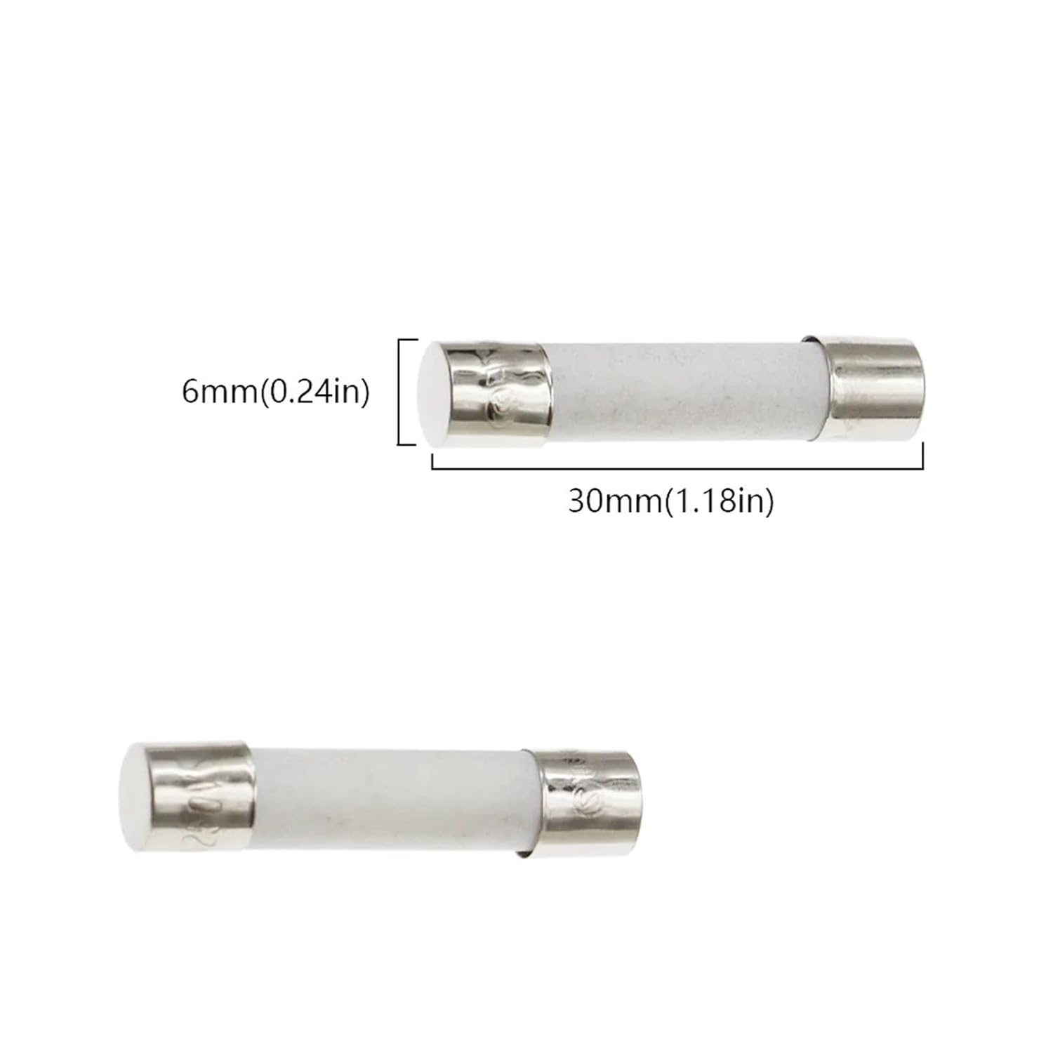 6X30MM Fast Blow Ceramic Fuse Tube 250V 0.5 1 2 3 4 6 8 10 15 20 25 30A AMP 6 * 30 10Pcs(12A)