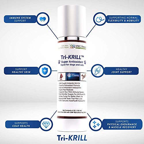 Tri-Krill Oil Supplement For Dogs And Cats, Supports Joint, Brain, Reduces Scratching And Shedding, Air-Free Pump, Pure Antarctic Krill With Astaxanthin, Omega-3, Dha, Epa By Nwc Naturals #TOP5
