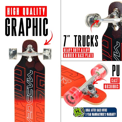 Madd Gear Cruiser Skateboard for Adults & Teens – Lightweight 31" Maple Deck – Smooth 70mm Wheels – Longboard (Flux) by Madd Gear - Used condition - Image 3