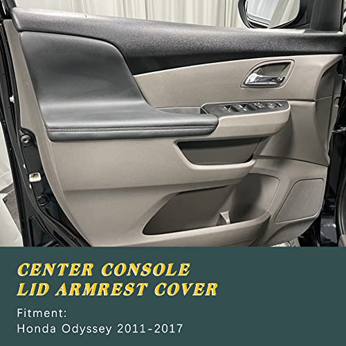 A Abigail Front Door Panel Armrest Cover Compatible With Honda Odyssey 2011 2012 20213 2014 2015 2016 2017 Auto Leather Suture Console Lid Cover Replacement(Gray) #TOP4