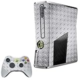 LidStyles Vinyl Protection Skin Kit Decal Sticker Compatible with Microsoft Xbox 360 Slim (Diamond Plate)