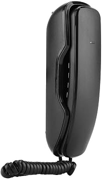 Corded Telephone, Noise Cancelling Wall Mounted Telephone Last Number Redial Anti-Interference Wall Telephone Desktop Landline Phone for Home Office Black