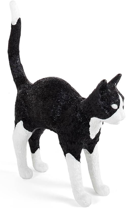Seletti Jobby The Cat Lamp Black&White Cat-shaped table lamp