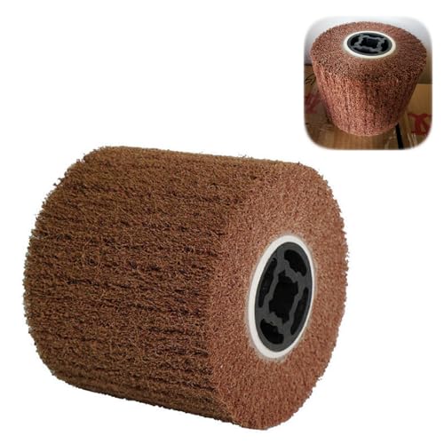 Cepillo de corindón marrón y fibra sintética, rodillo abrasivo eficiente, para Cepillo de Rodillo de Lijado Rodillo Satén Nailon Amoladora de Lijado 120 x 100mm (Materiales europeos, Grana 120)