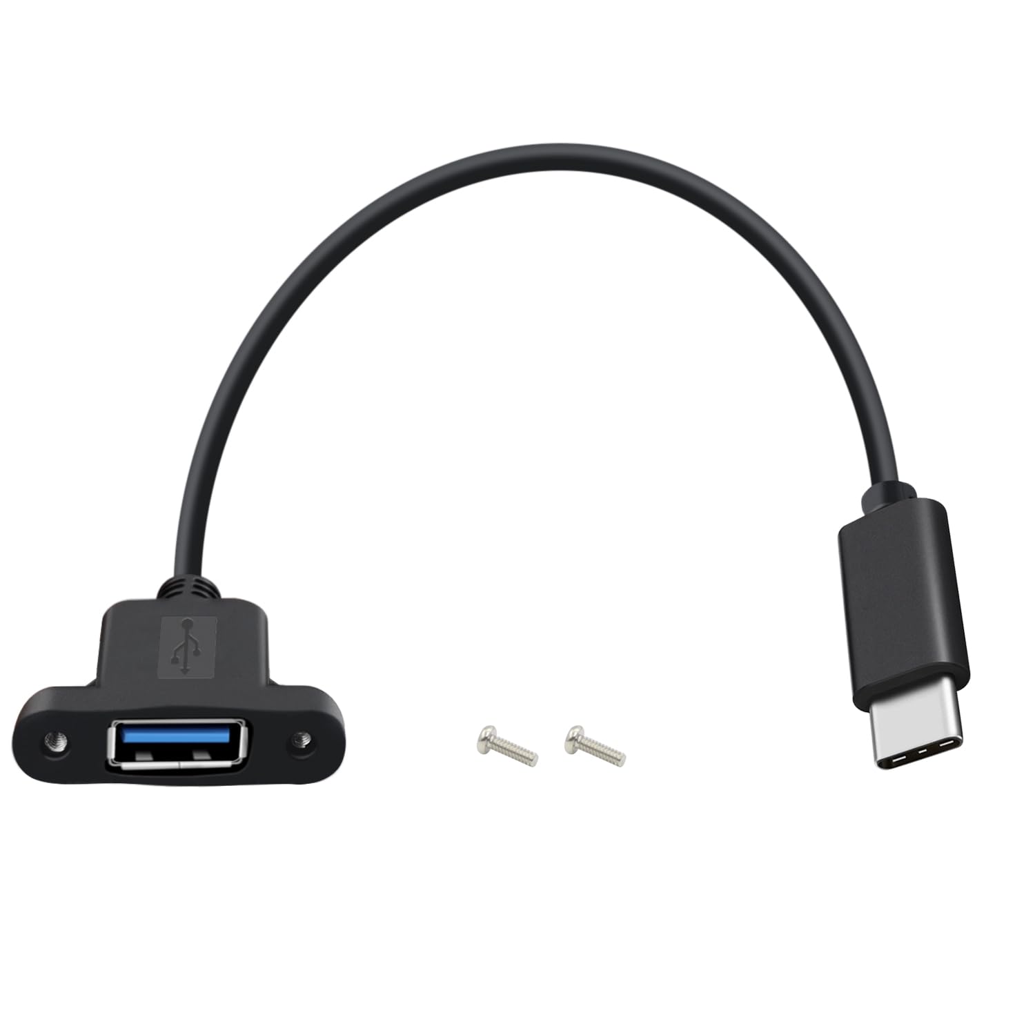 Кабель-адаптер USB C (штекер) — USB 3.0 (гнездо) для панельного монтажа, 10 Гбит/с, OTG, Type-C — USB-A, для мобильных телефонов, 