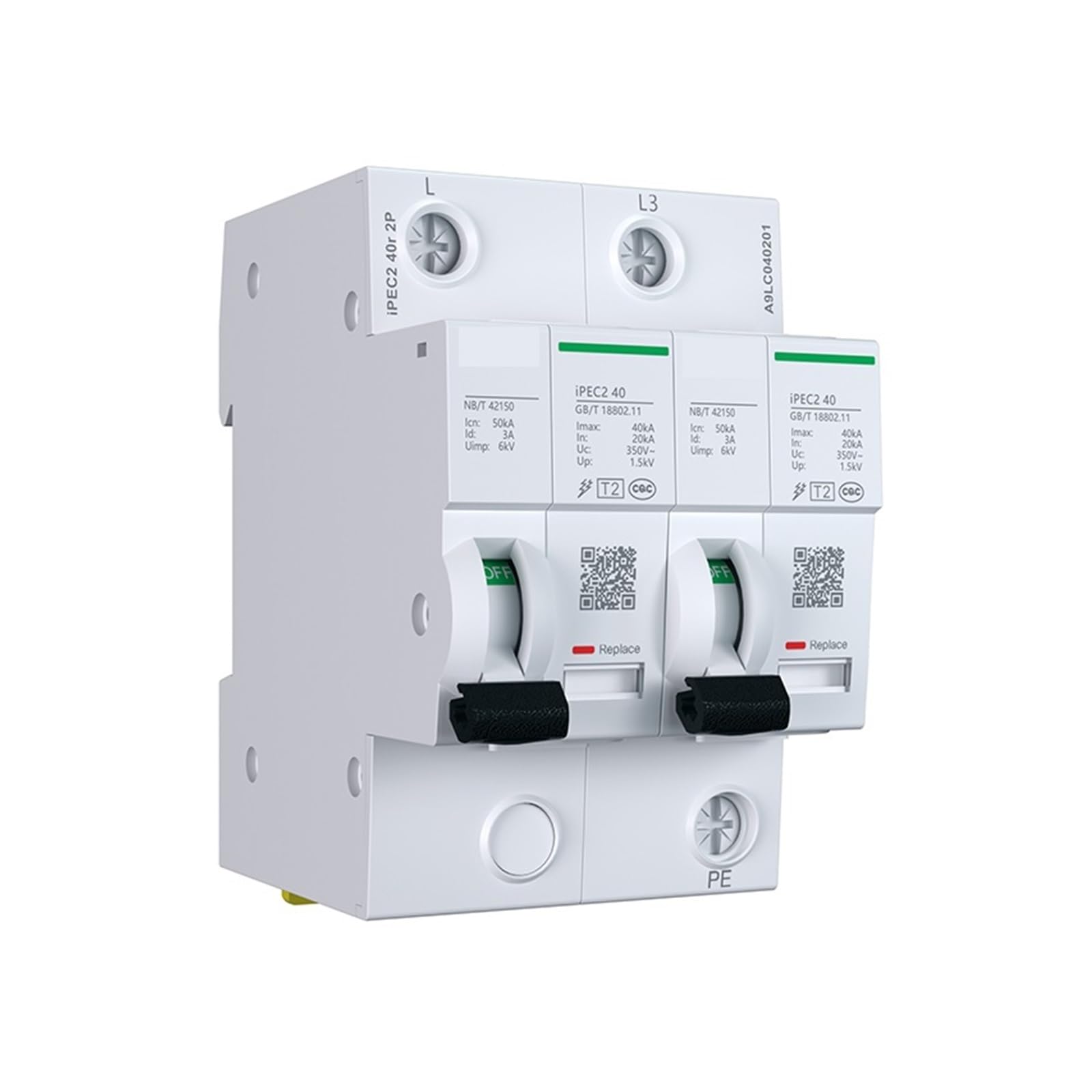 Parasurtenseur iPEC2 20r 2P tableau électrique bipolaire - 2