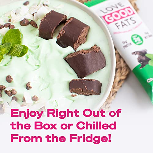 Love Good Fats Keto Protein Snack Bars - Truffle Mint Chocolate Chip - 13G Good Fats, 9G Protein, 5G Net Carbs, 2G Sugar, Gluten-Free, Non Gmo, 12 Pack #TOP4