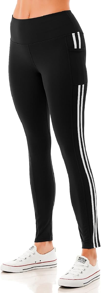 Leggings activos de cintura alta para mujer con bolsillos a prueba de sentadillas, pantalones de entrenamiento de yoga, control de barriga, ropa deportiva elástica