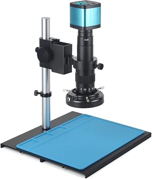 Microscopes Equipment 48MP 4K 2K 1080P HDMI USB Electronic Digital Video Microscope Camera 10-300X Zoom C Mount Lens 56 LED Tools120X