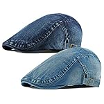 2 Pack Men’s Denim Cotton Newsboy Cap Ivy Gatsby Driving Hunting Cabbie Hats www.denim.fit
