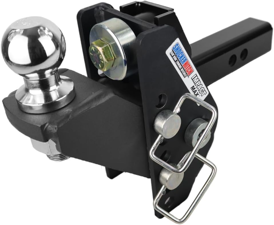 Shocker 20K Impact Max Cushion Raised Ball Mount - 5" Rise to 3" Drop, Fits 2" Hitch, Has 2-5/16" Ball
