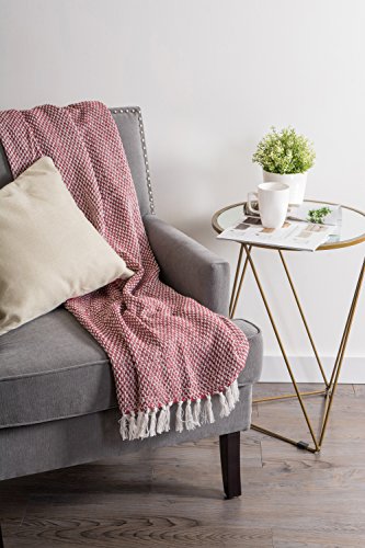 Dii 100% Cotton Basket Weave Throw For Indoor/Outdoor Use Camping Bbq's Beaches Everyday Blanket, 50 X 60, Woven Stripe #TOP4