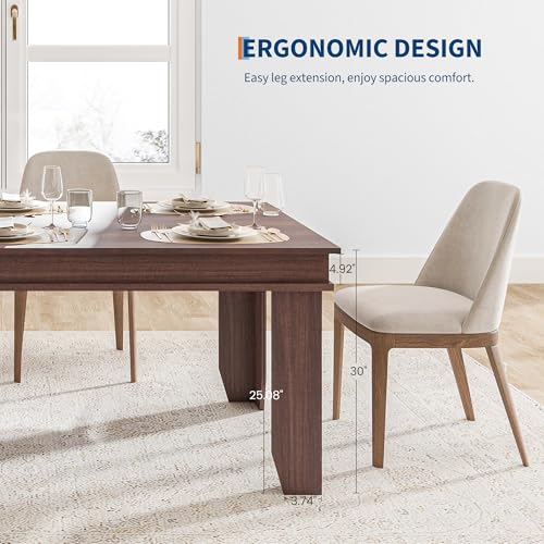 GarveeHome Farmhouse Dining Table for 6-8 People, 70.9 in Long Kitchen Tables with Wooden Sturdy Frame, 180 cm Large Rectangular Dinner Table for Dining Room & Kitchen, Brown (Table Only) by GarveeHome - Image 6