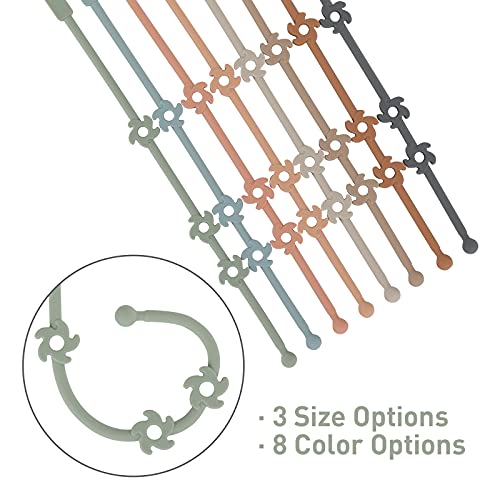 Toy Safety Straps, Food Grade Silicone Pacifier Clips Sippy Cup Strap Stretchable Adjustable For Strollers, High Chair, Cribs, Hanging Baskets, 2 Pack (Sand+Light Grey) #TOP4