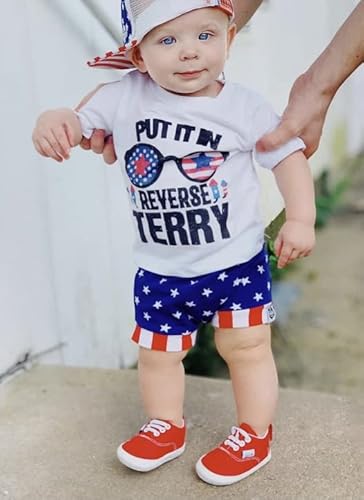 Summer Baby Boy Girl Clothes Mamas Little Man Outfit Cow T-Shirt Top Short Set Cowboy Outfit For Toddler Boy (White&Blue,3-6 Months) #TOP5