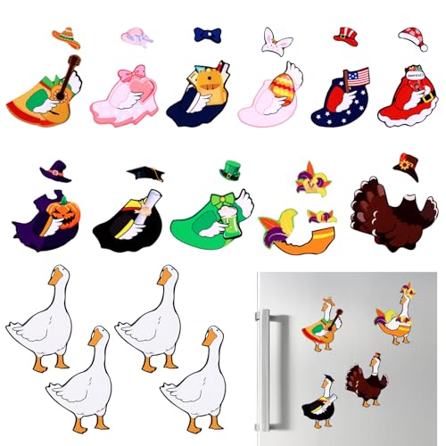 15 imanes decorativos para refrigerador con diseño de gansos