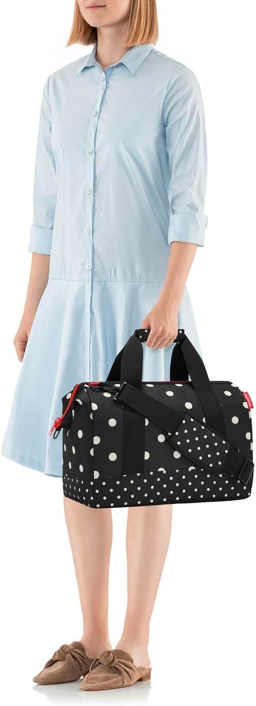 reisenthel Allrounder M Medium Weekender Bag, Versatile 6-Pocket Padded Duffel, Mixed Dots