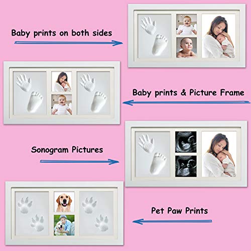 Baby Hand And Footprint Kit, Baby Picture Frame Kit, Baby Nursery Memory Art Kit Frames,1200 Grams Of Clay - Best Baby Shower Gifts For Newborn, Twin Babies, New Mom Gift Set. #TOP2